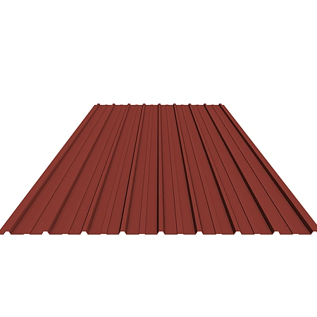 Tabla cutata zincata, rosu RAL 3011, H 10, 0.25 x 910 x 2000 mm